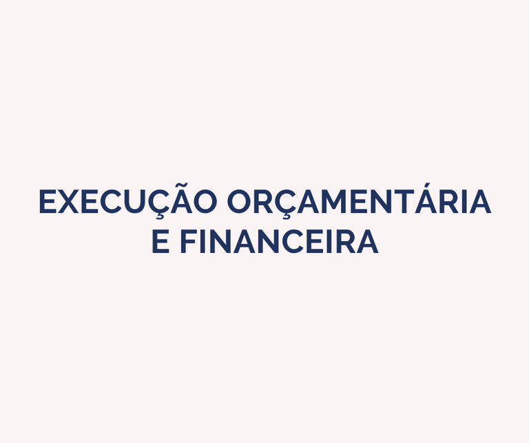 Execução Orçamentária e Financeira