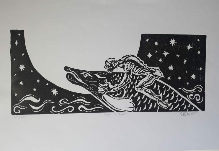 Nego d'água | Técnica: Xilogravura