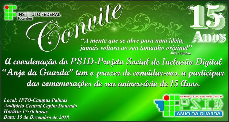 PSID comemora 15 anos de atividades