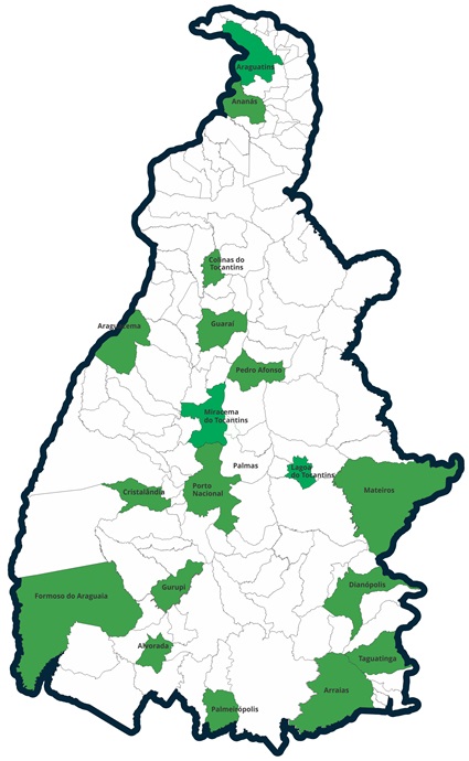 Mapa dos polos UAB/IFTO FINAL Mapa dos polos UAB/IFTO FINAL